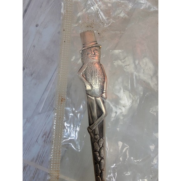 Vintage Mr. Peanut Serving Spoon - Planters Peanuts - Carlton Silver Plate New - Picture 3 of 6